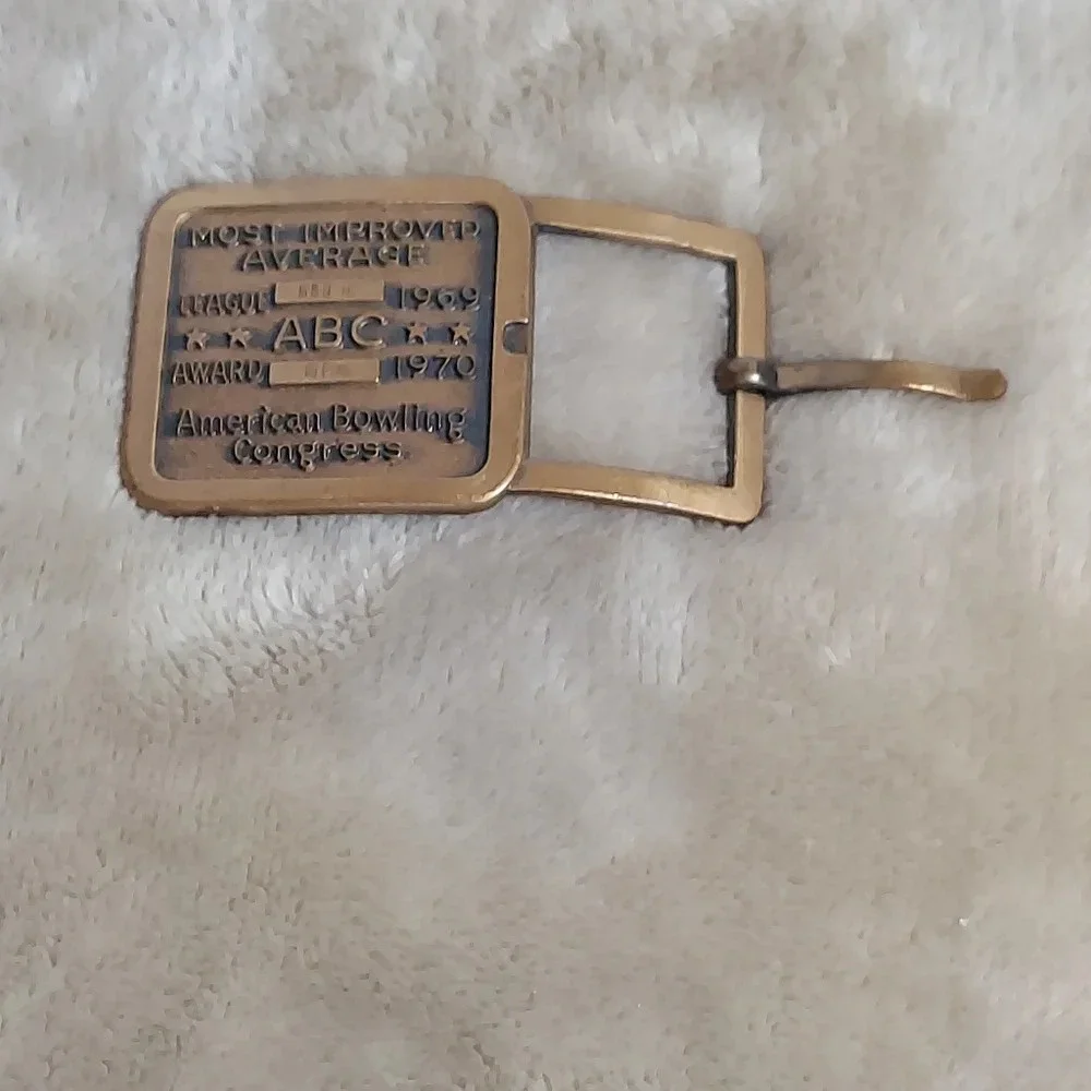 Vtg‎ American Bowling Congress 1969 Most Improved Bowler Official Belt Buckle